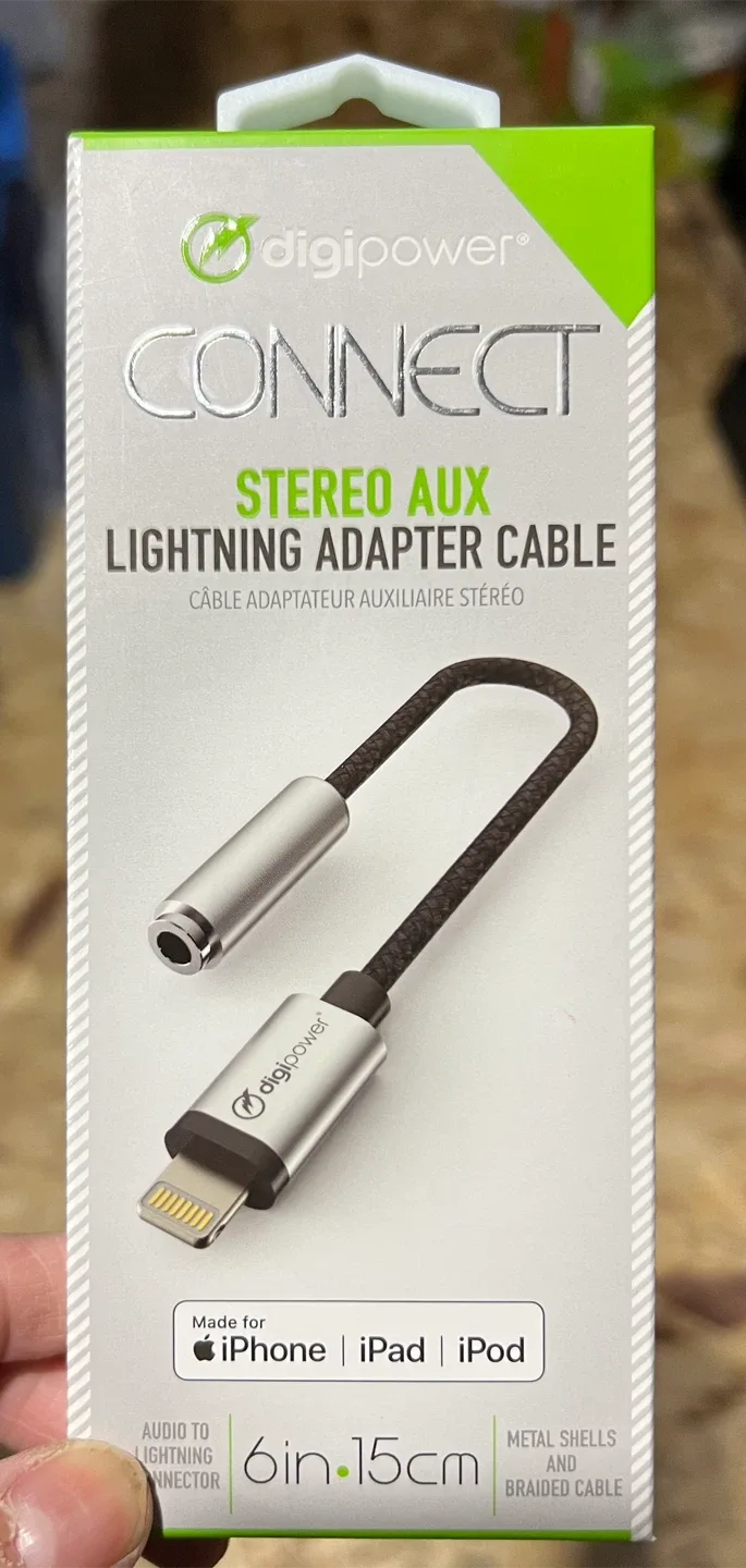 Digipower Connect Stereo Aux Lightning Adapter Cable - New thumbnail