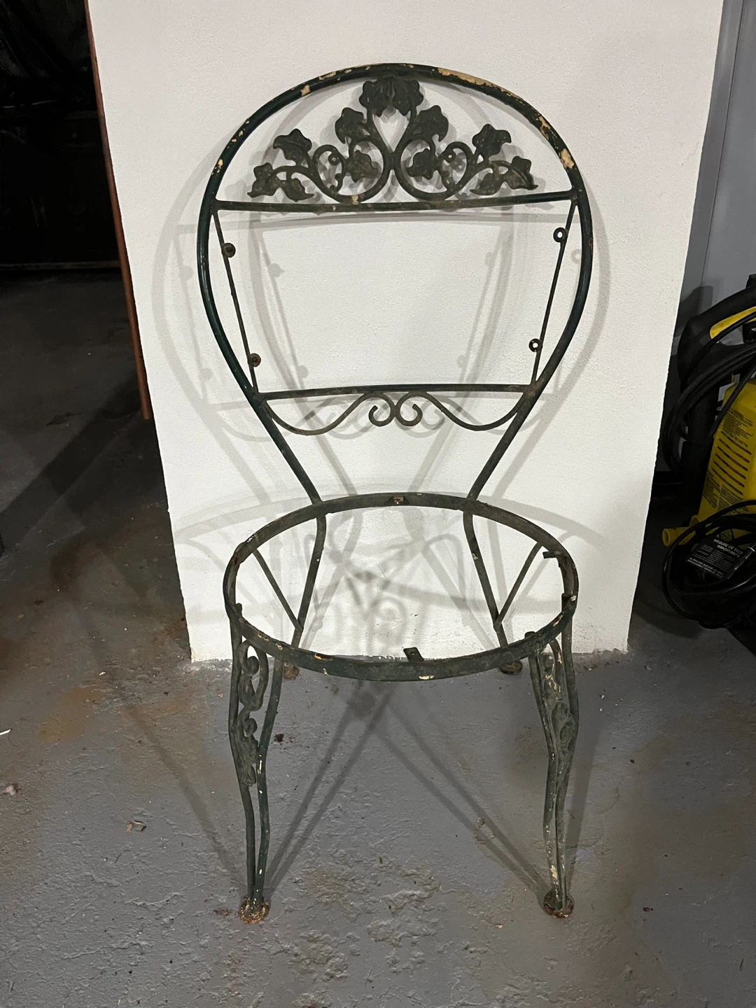 8 heavy outdoor antique wrought iron chair frames