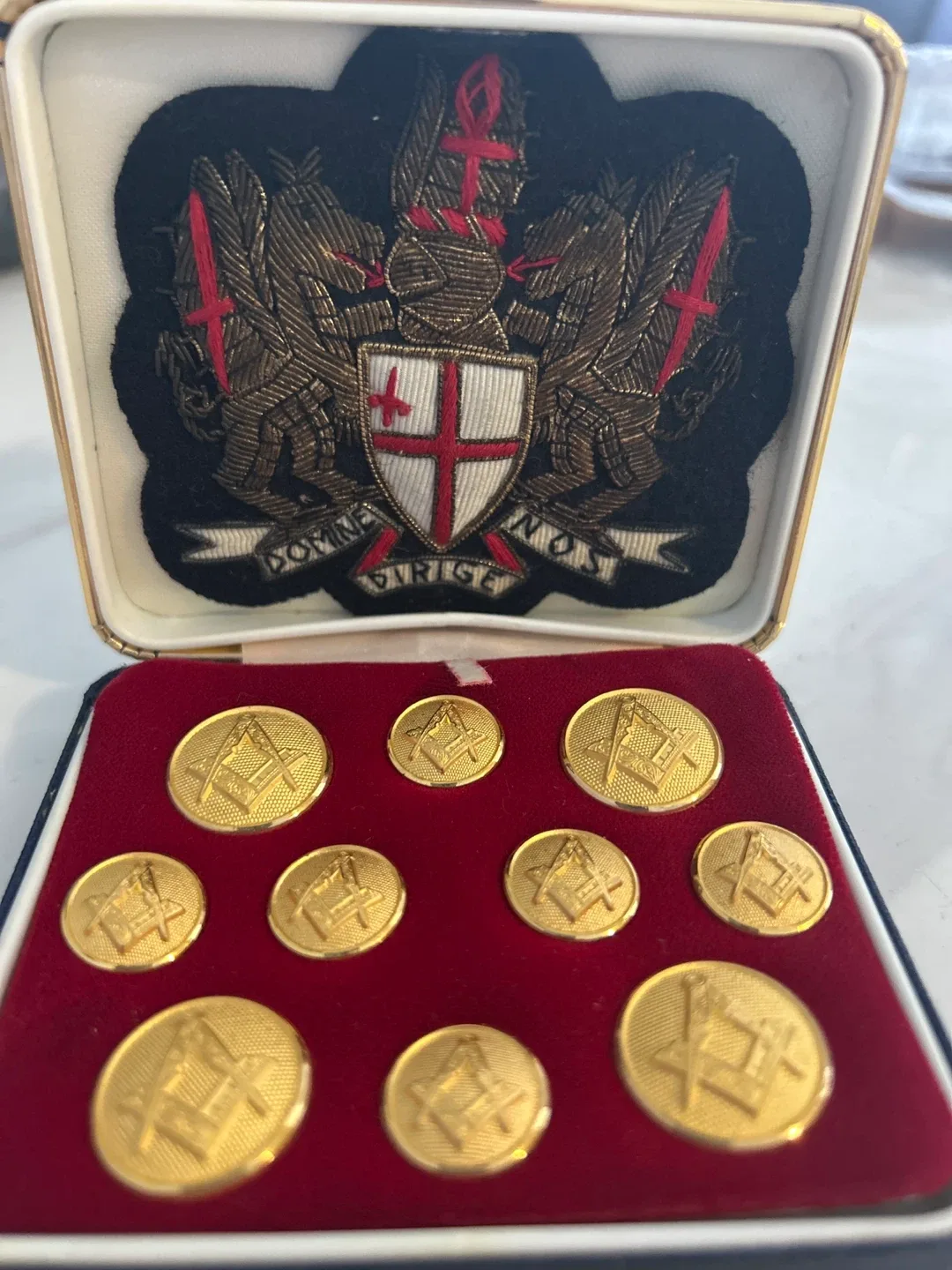 Vintage Masonic Buttons with London Coat of Arms thumbnail