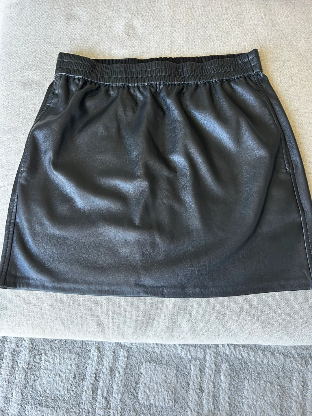 Babaton Black Faux Leather Skirt - Size M thumbnail