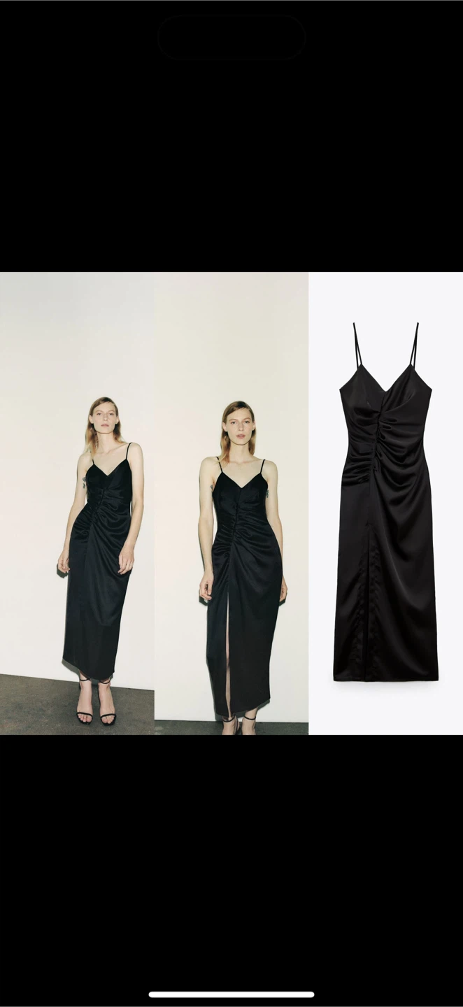 Essential Black Satin Effect Dress Size XS