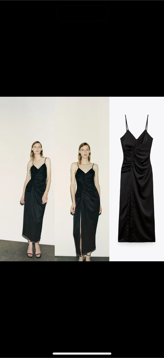 Essential Black Satin Effect Dress Size XS thumbnail