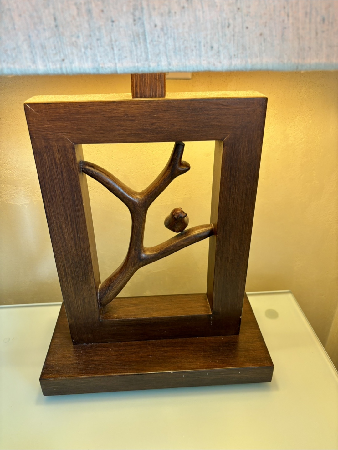 Table Lamp with Wooden Bird Design - photo 4