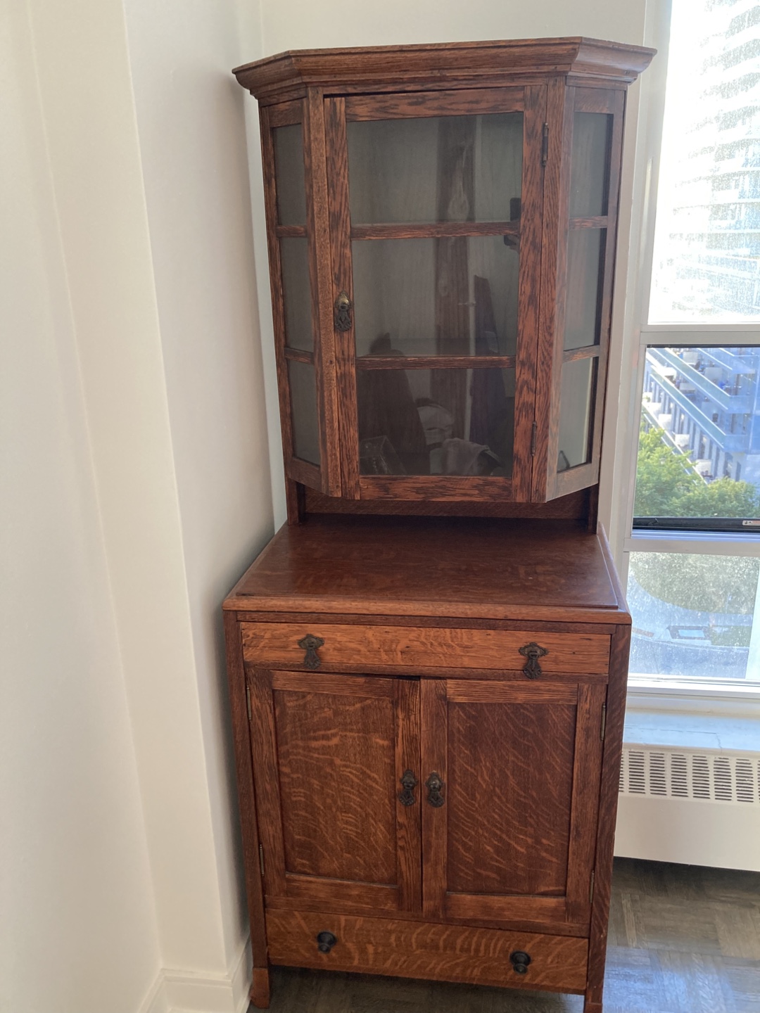 Antique Oak China Cabinet