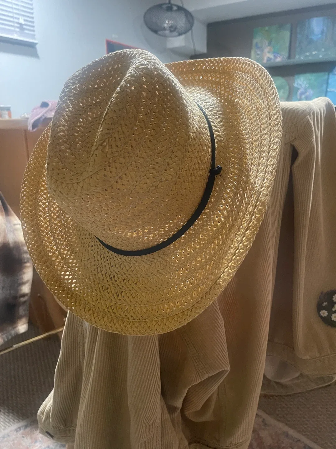 Straw Sun Hat with Black Band thumbnail