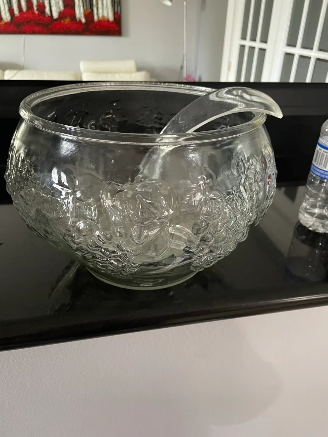 Vintage Clear Glass Punch Bowl Set thumbnail