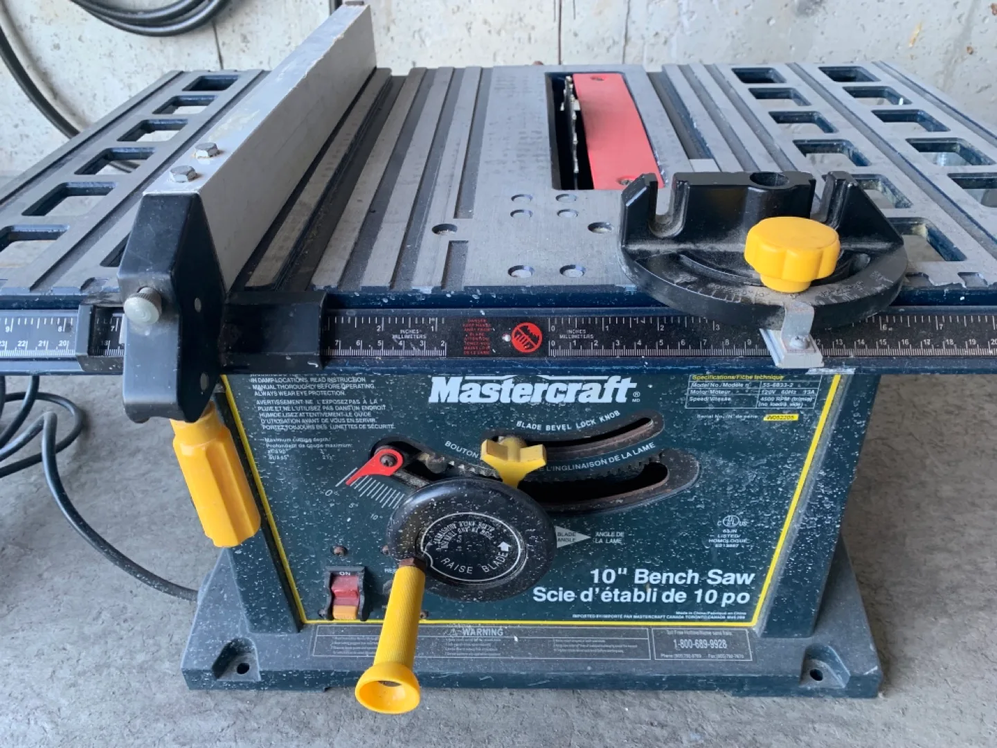 Mastercraft 10" Table Saw image indicator(2)