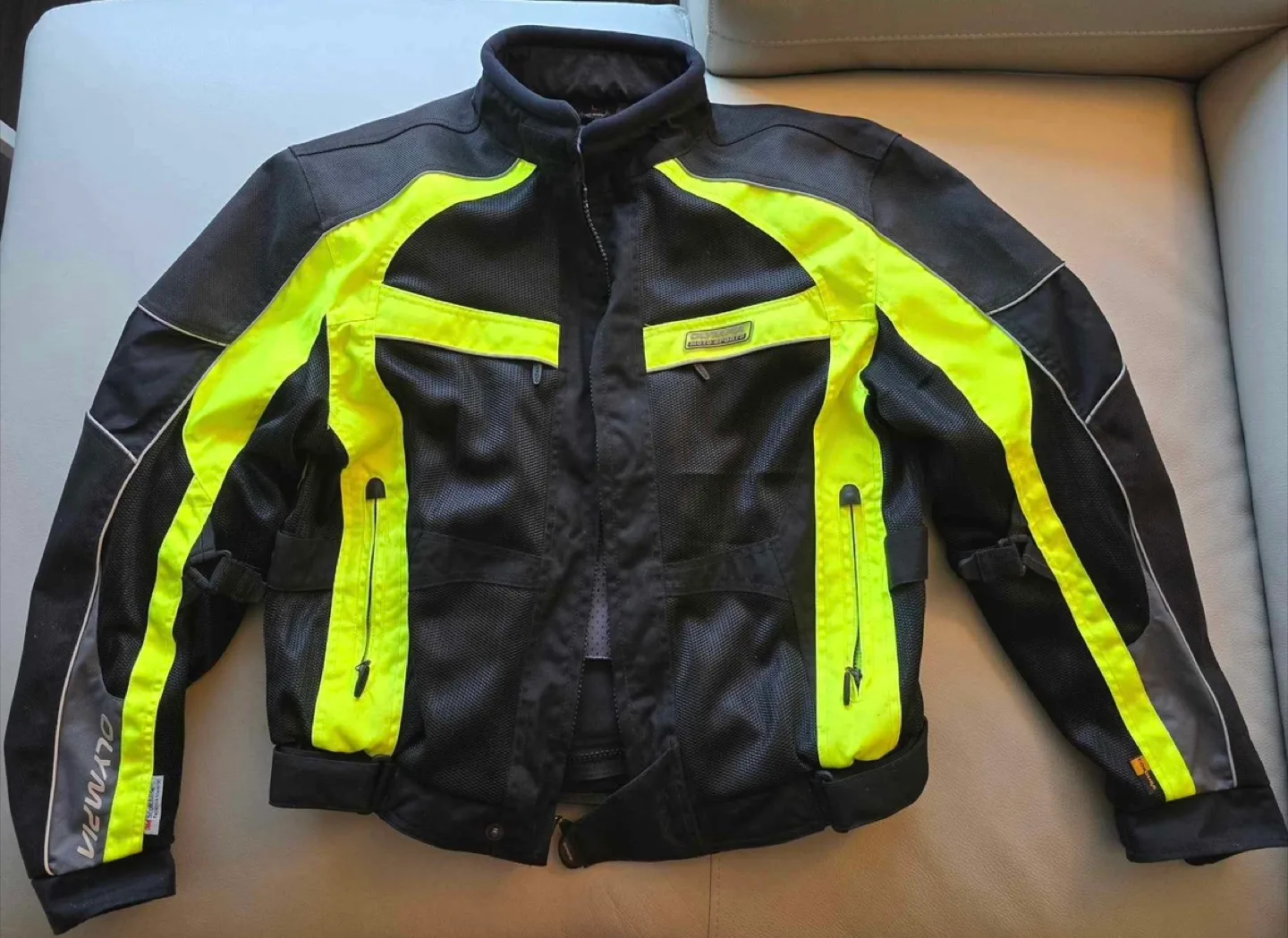 Olympia Black/Yellow Motorcycle Jacket image indicator(2)