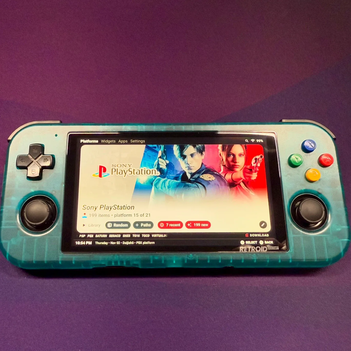 Retroid Pocket 3+ Retro Handheld Console - Clear Blue image indicator(8)