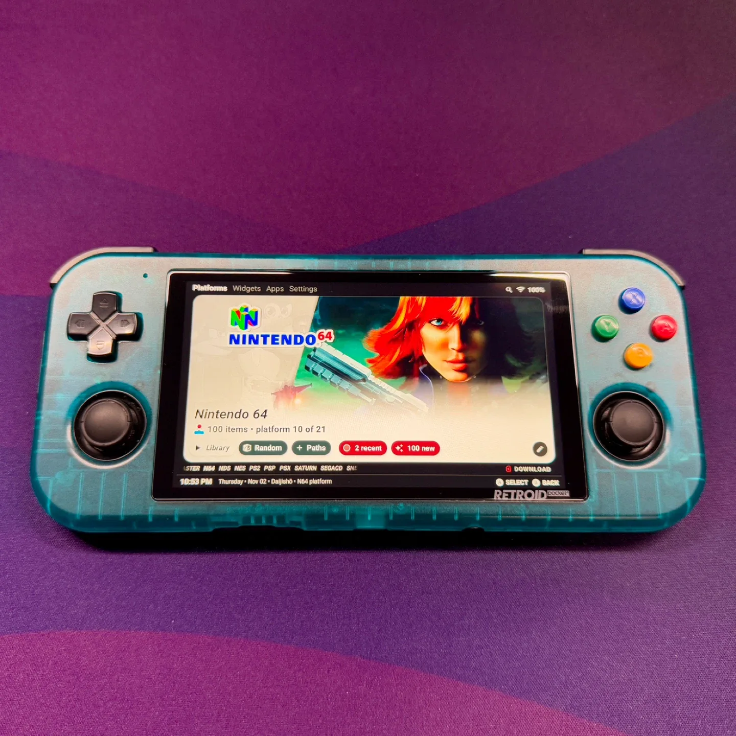 Retroid Pocket 3+ Retro Handheld Console - Clear Blue image indicator(4)