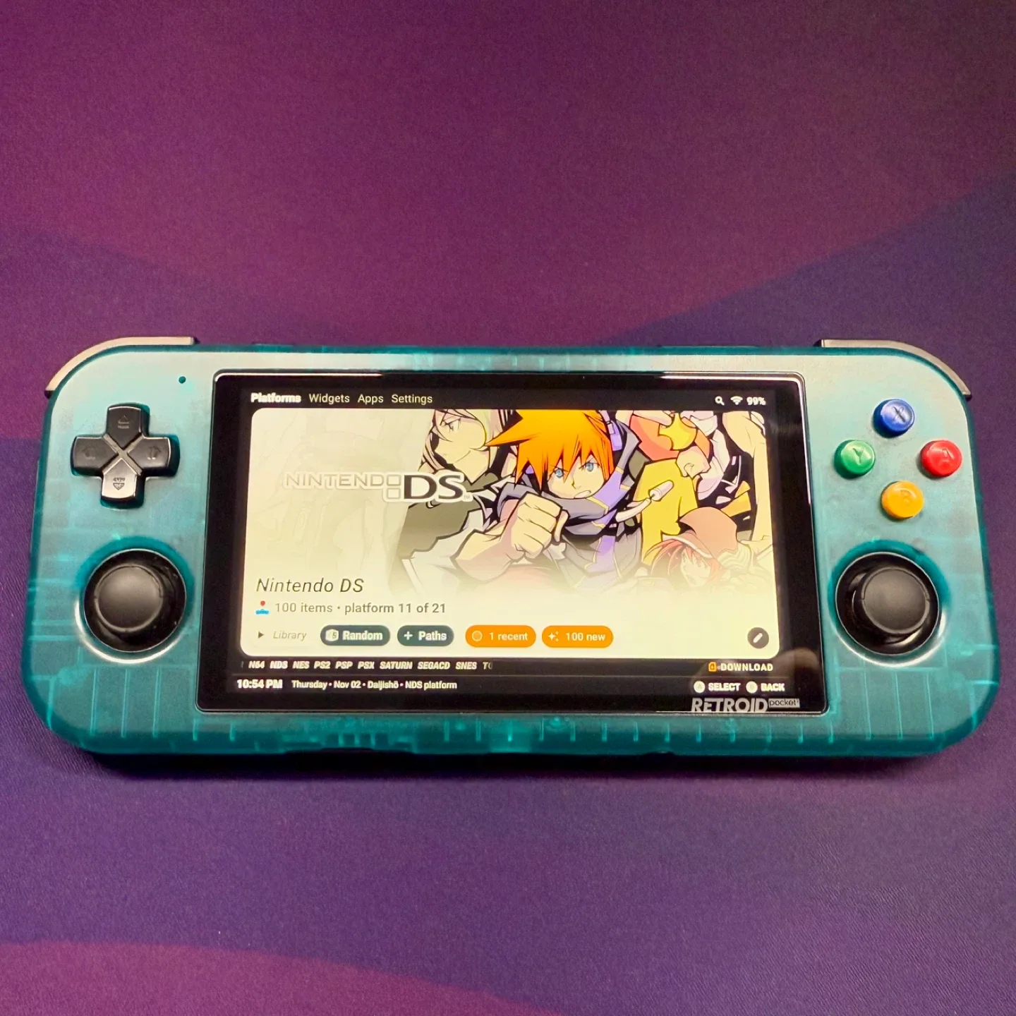 Retroid Pocket 3+ Retro Handheld Console - Clear Blue image indicator(7)