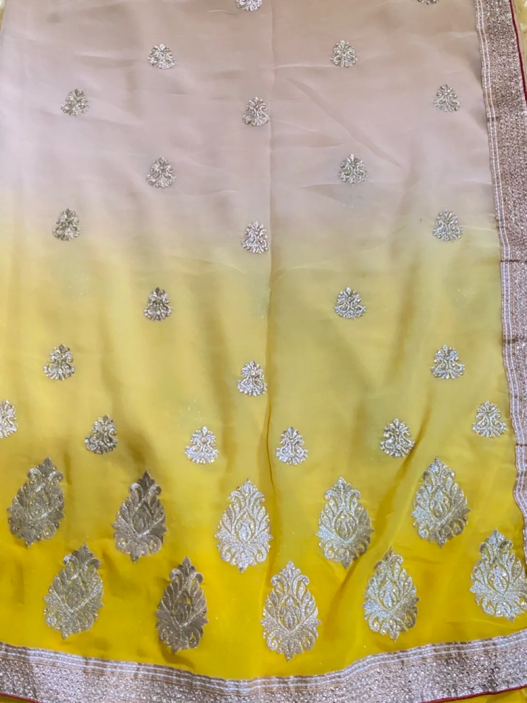 Yellow Ombre Embroidered Saree thumbnail