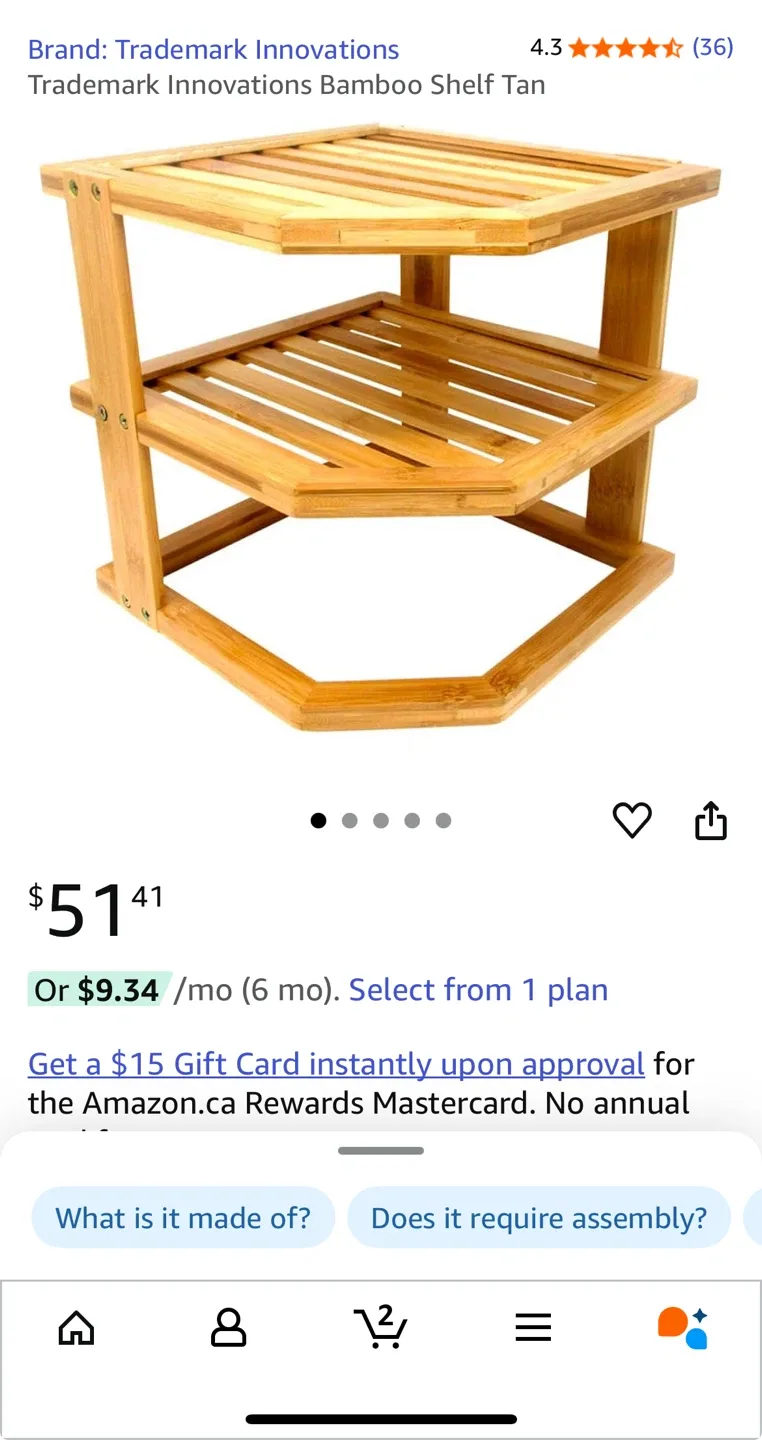 Bamboo Shelf Tan 10" image indicator(7)