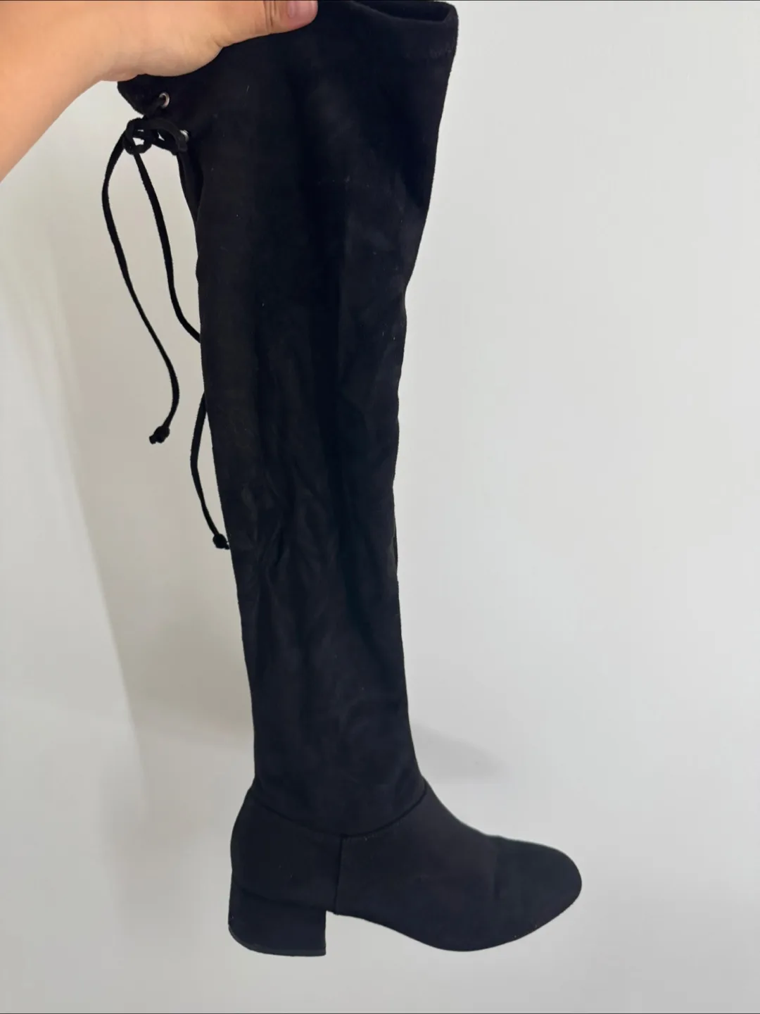 Black Suede Over-the-Knee Boots 6.5 thumbnail