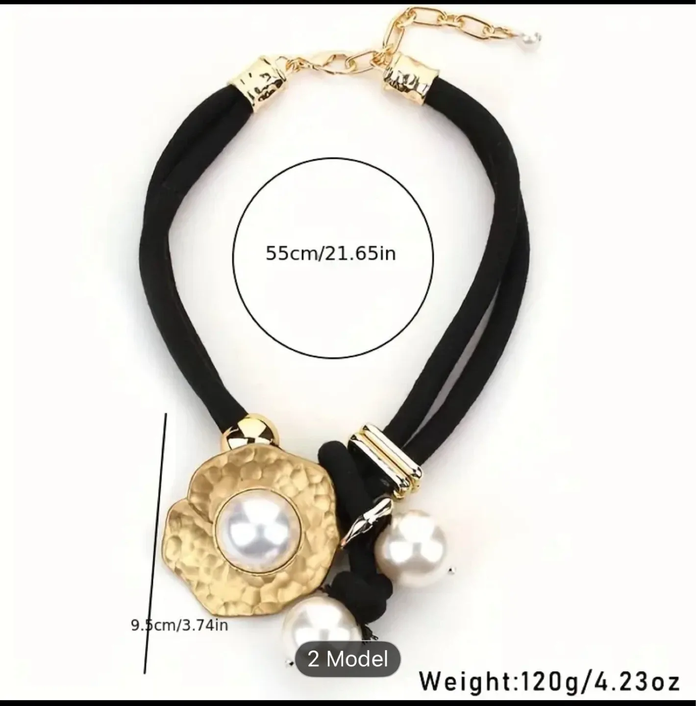 X-743 Black Pearl Flower Necklace image indicator(3)