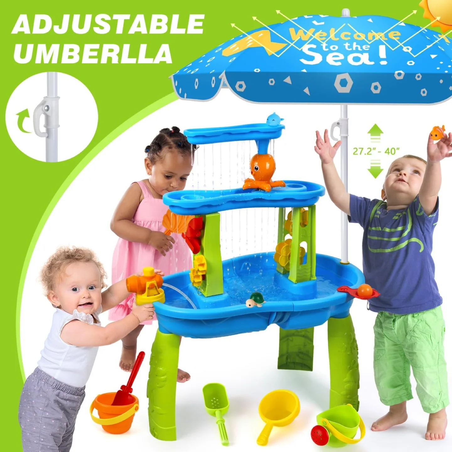 Water Table for Toddlers 3-5 - Umbrellas- Sand/Water image indicator(2)