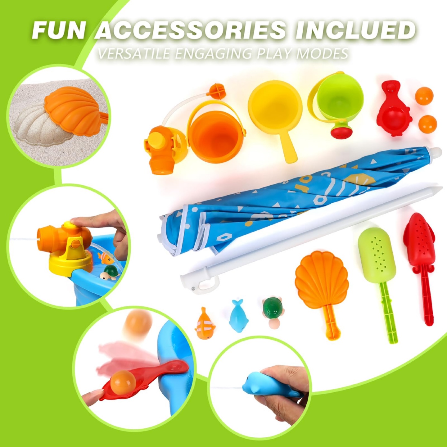 Water Table for Toddlers 3-5 - Umbrellas- Sand/Water - photo 4