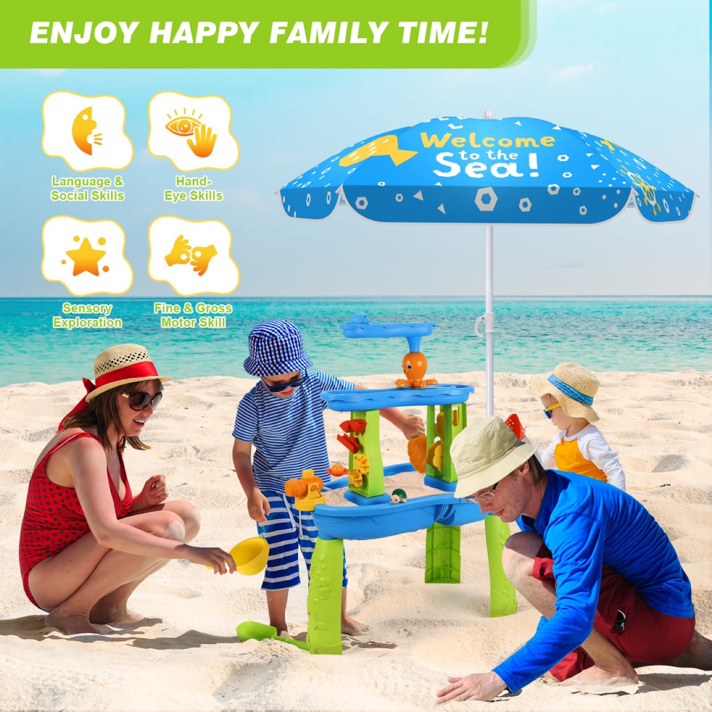 Water Table for Toddlers 3-5 - Umbrellas- Sand/Water - photo 5