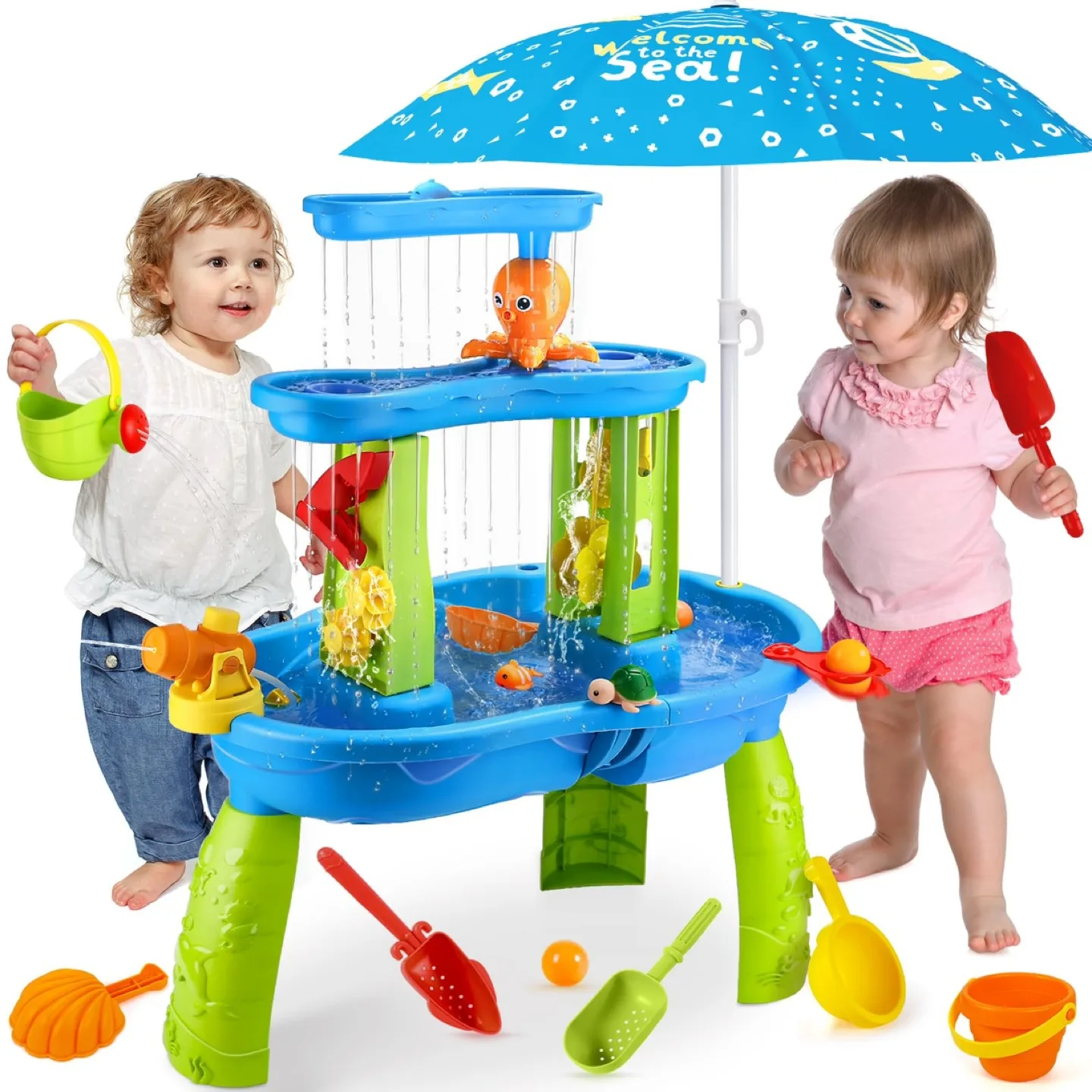 Water Table for Toddlers 3-5 - Umbrellas- Sand/Water thumbnail