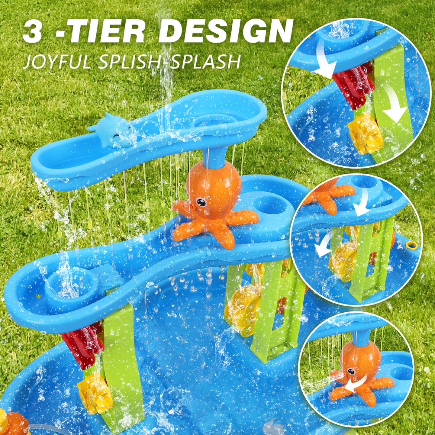Water Table for Toddlers 3-5 - Umbrellas- Sand/Water - photo 3