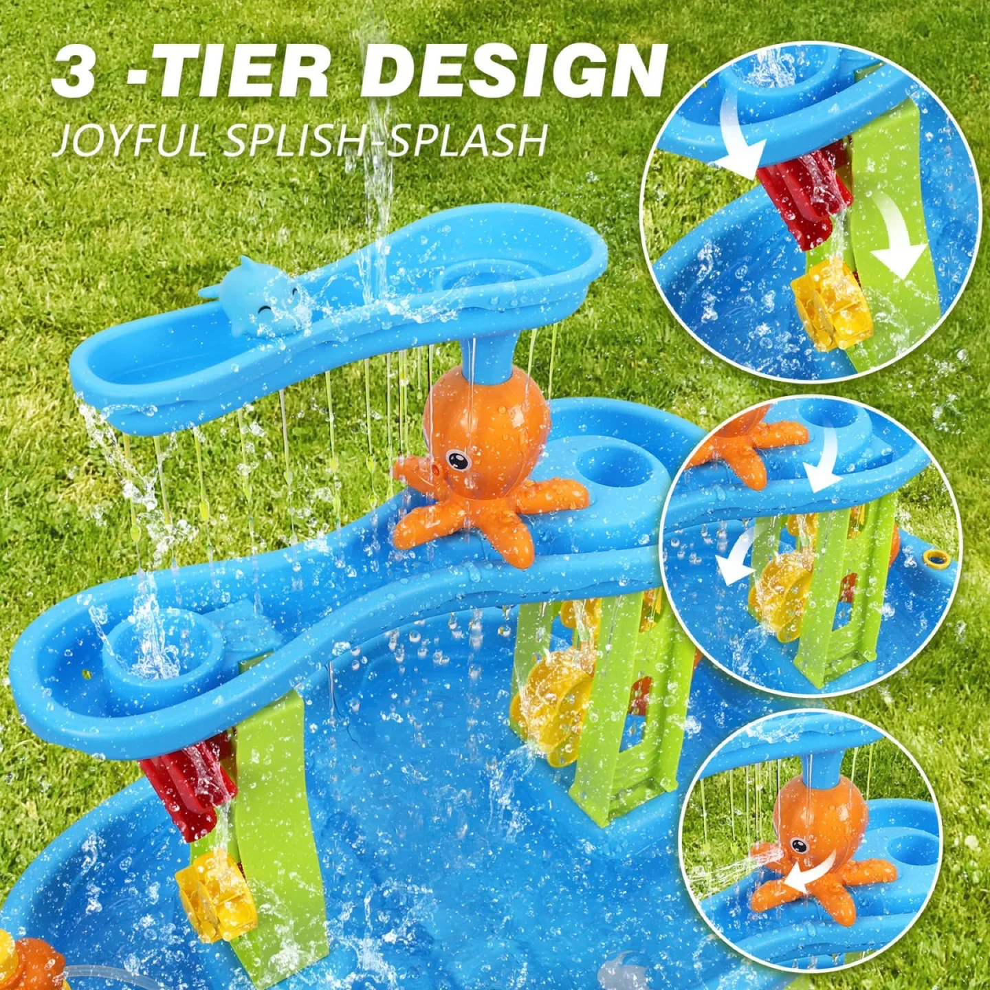 Water Table for Toddlers 3-5 - Umbrellas- Sand/Water image indicator(3)