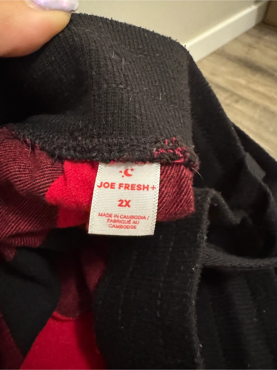 Joe Fresh Red & Black Plaid Pajama Pants - 2X - photo 2