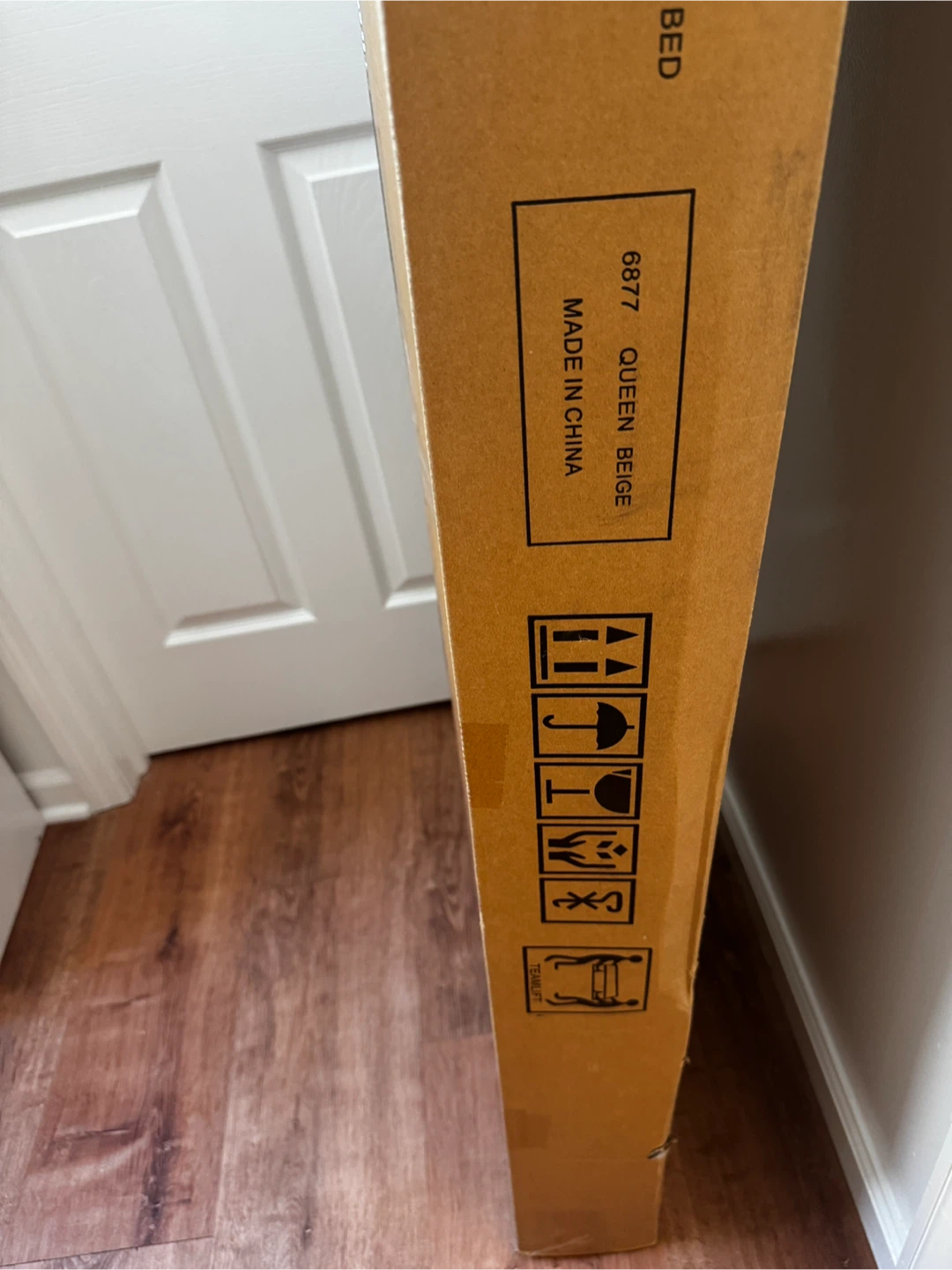 Queen Beige Velvet Headboard - New in Box! - photo 5