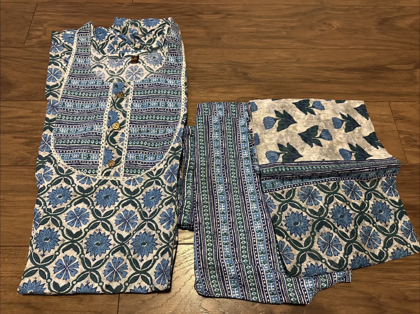 Floral Print Kurti with Pants and Dupatta Set - photo 3