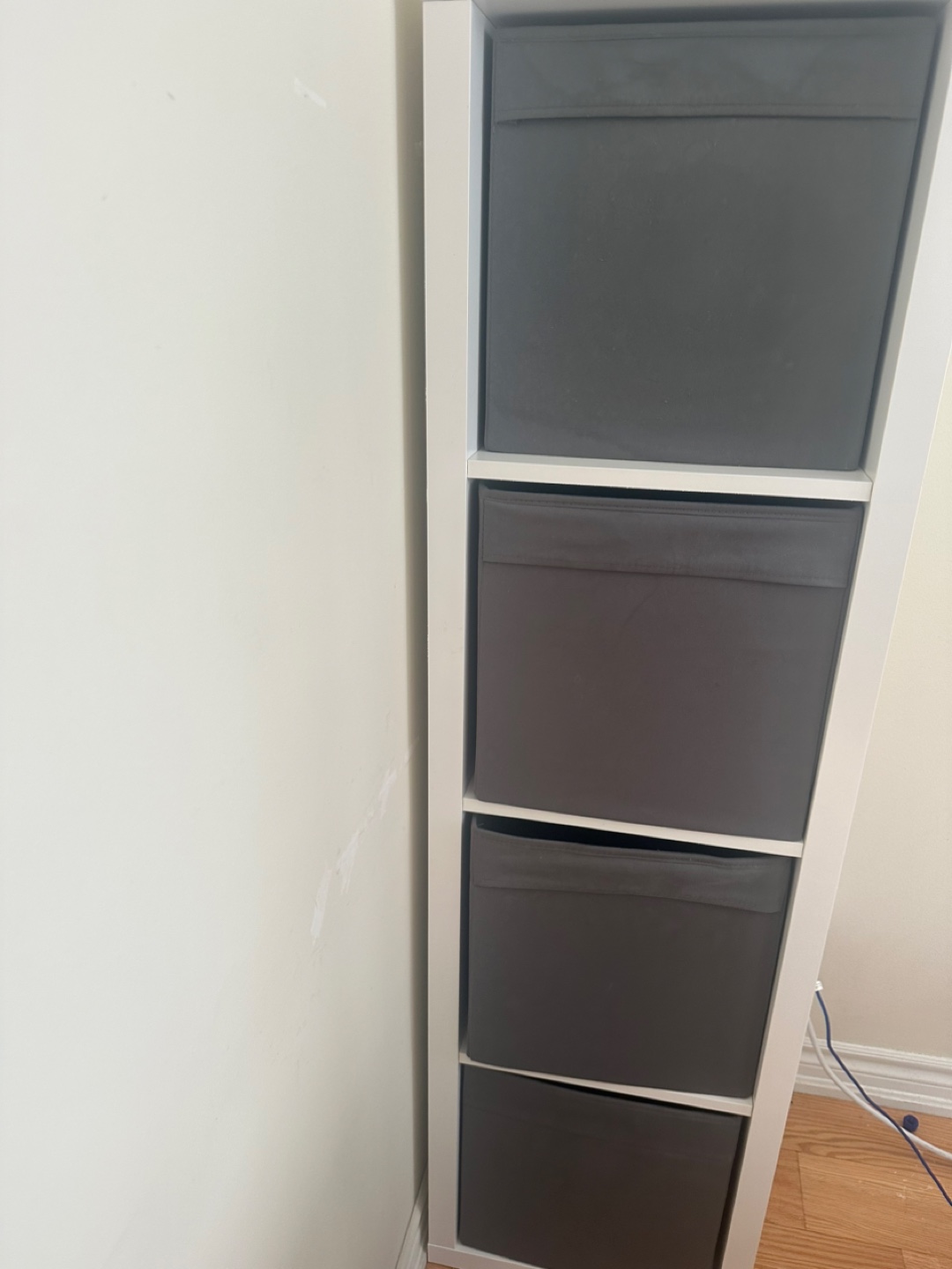 IKEA Kallax Shelf Unit with Inserts - White/Grey