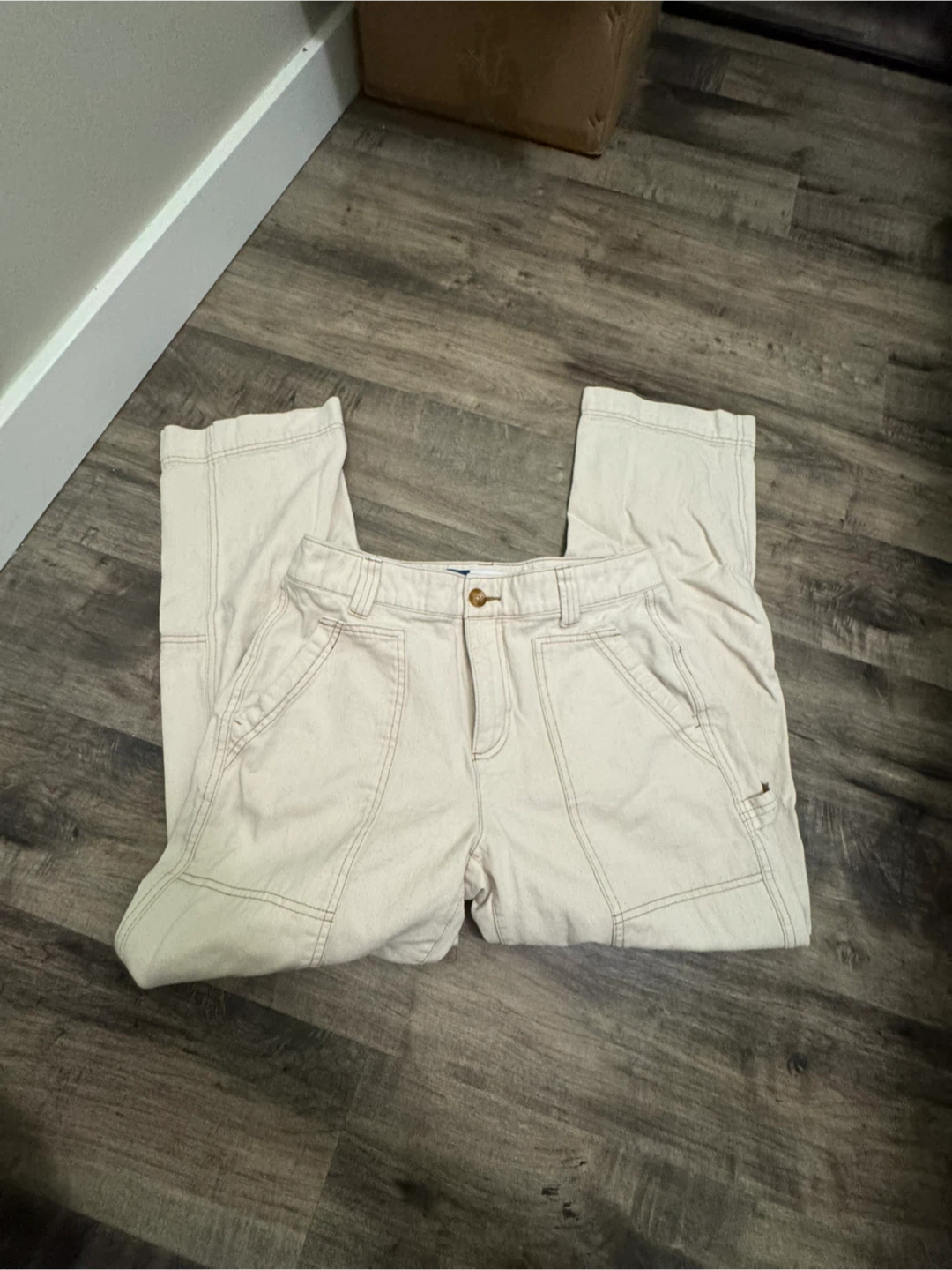 Cargo Style High-Rise Straight Jeans - Size 6
