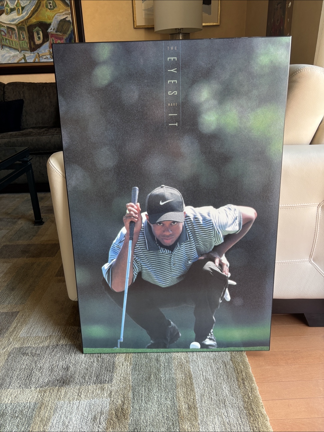 Vintage Tiger Woods "The Eyes Have It" Mounted Poster