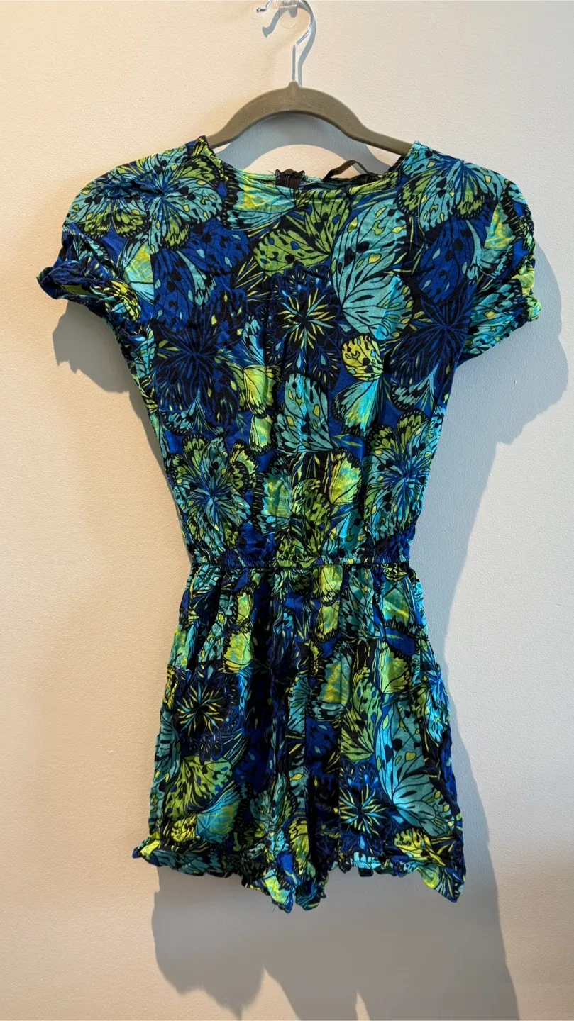 Cute Romper - Blue & Green thumbnail