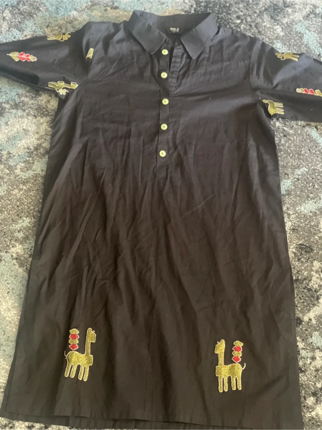 Black Dress with Giraffe Embroidery thumbnail