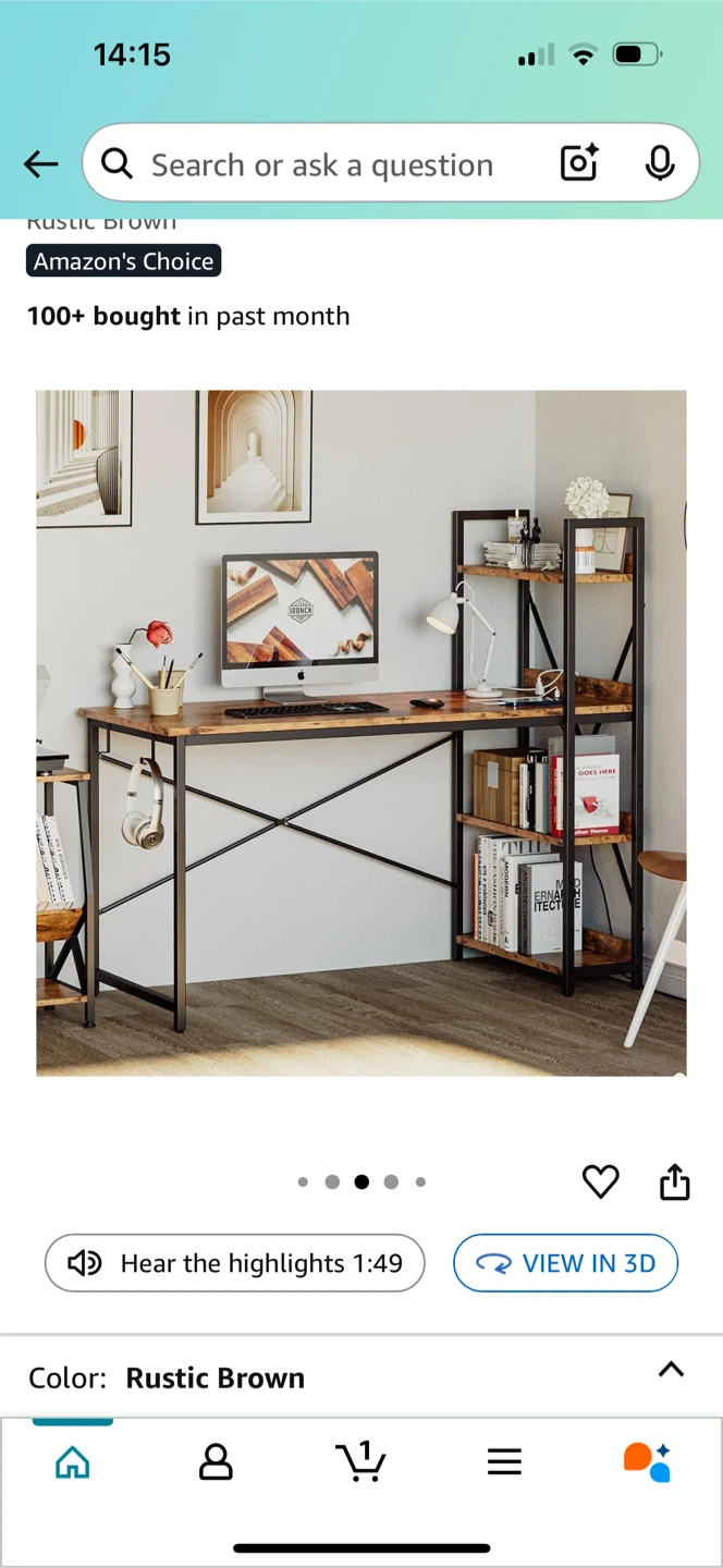 Rustic Brown L-Shaped Desk with Shelves - photo 5