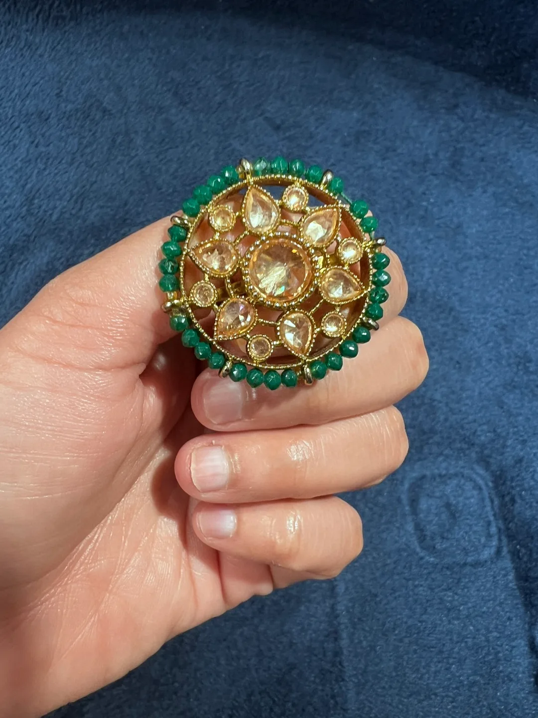 Statement Ring - Gold with Green Accents thumbnail