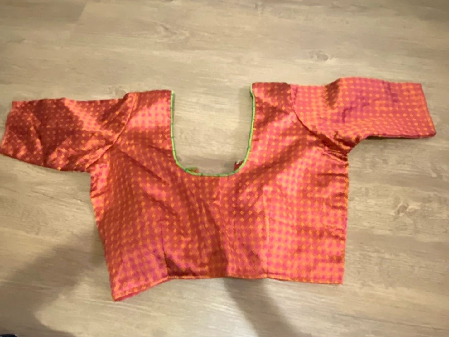 Silk Blouse - Red & Gold thumbnail