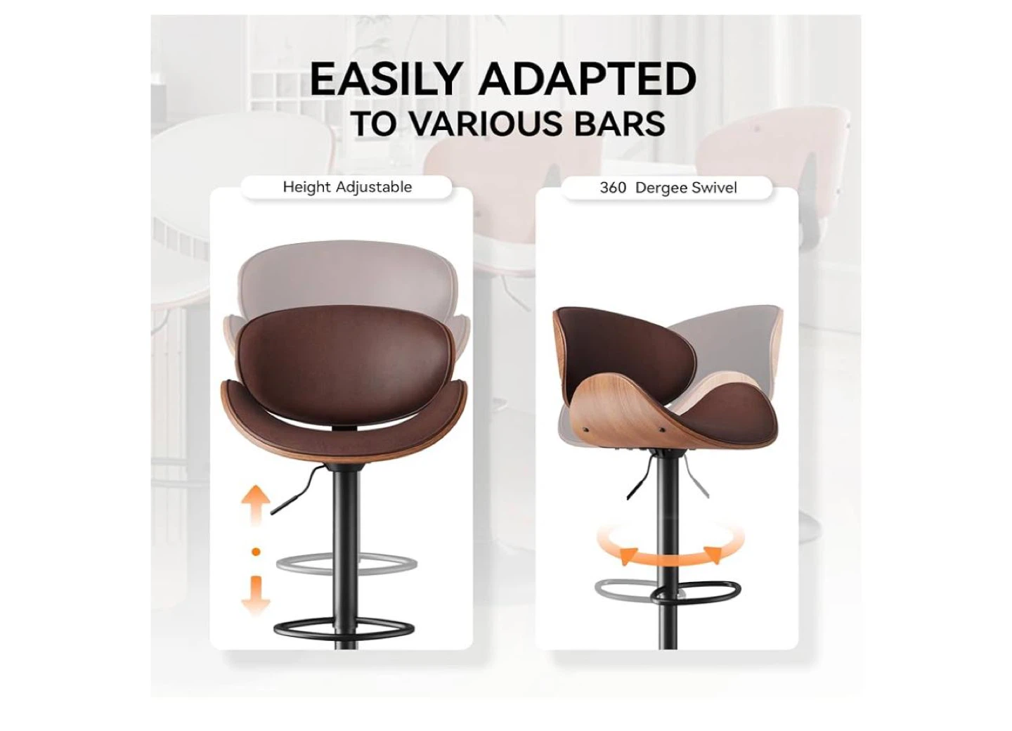 Adjustable Height Swivel Bar Stool - photo 5