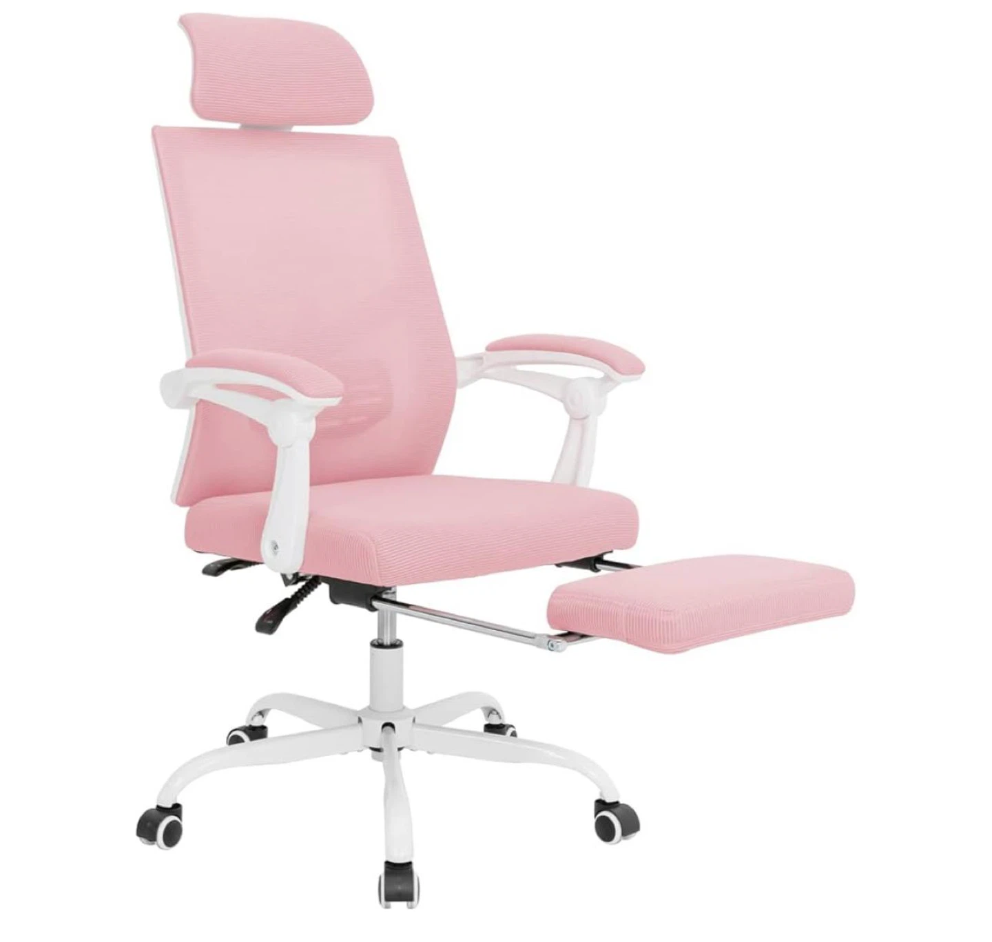 Pink Ergonomic Office Chair - Adjustable & Breathable