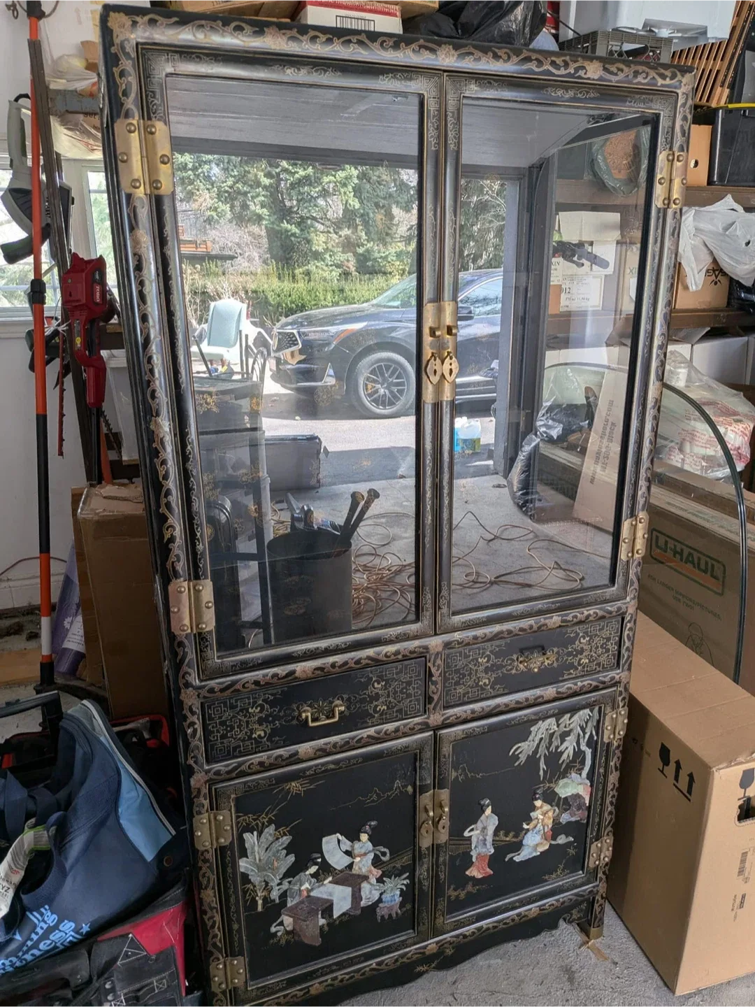 Display Cabinet - Black & Gold