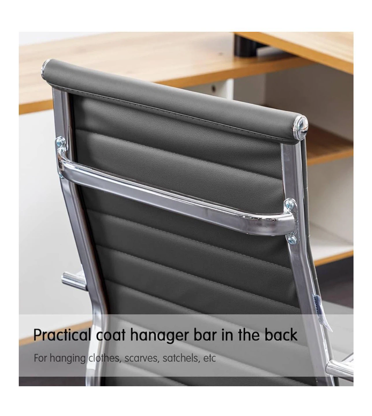 Gray Office Chair with Coat Hanger Bar - photo 4