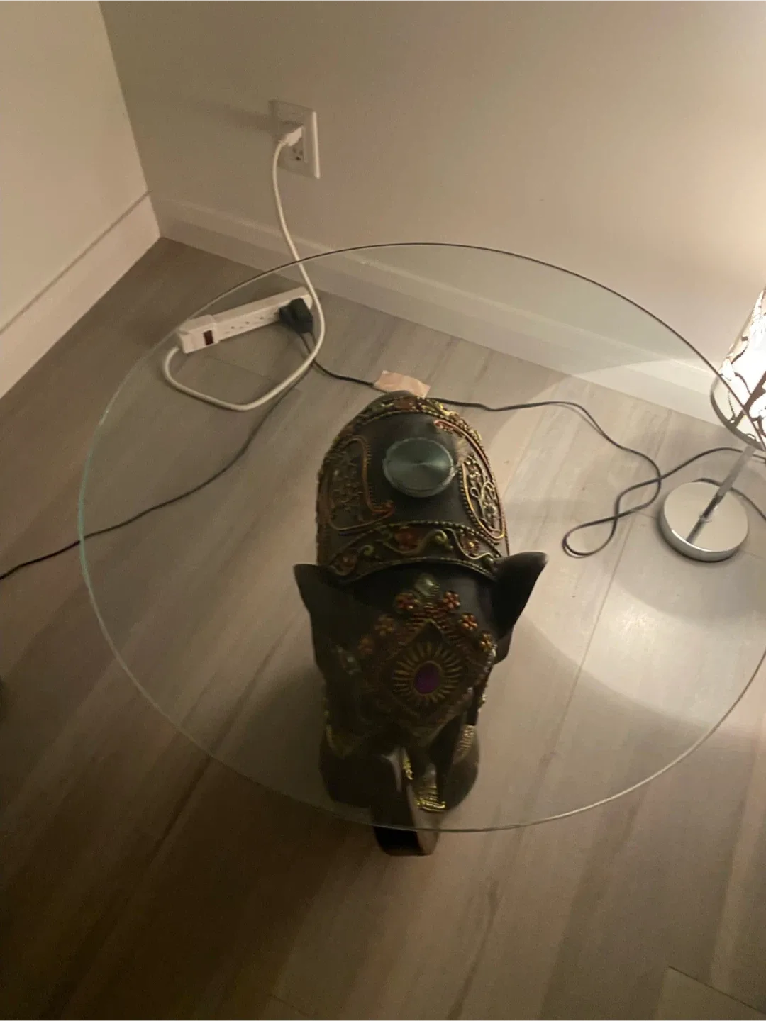 Elephant Side Table with Glass Top image indicator(2)