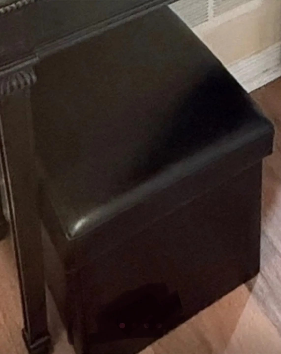 Storage Ottoman 🥕- Brown Faux Leather Pick up Only image indicator(2)