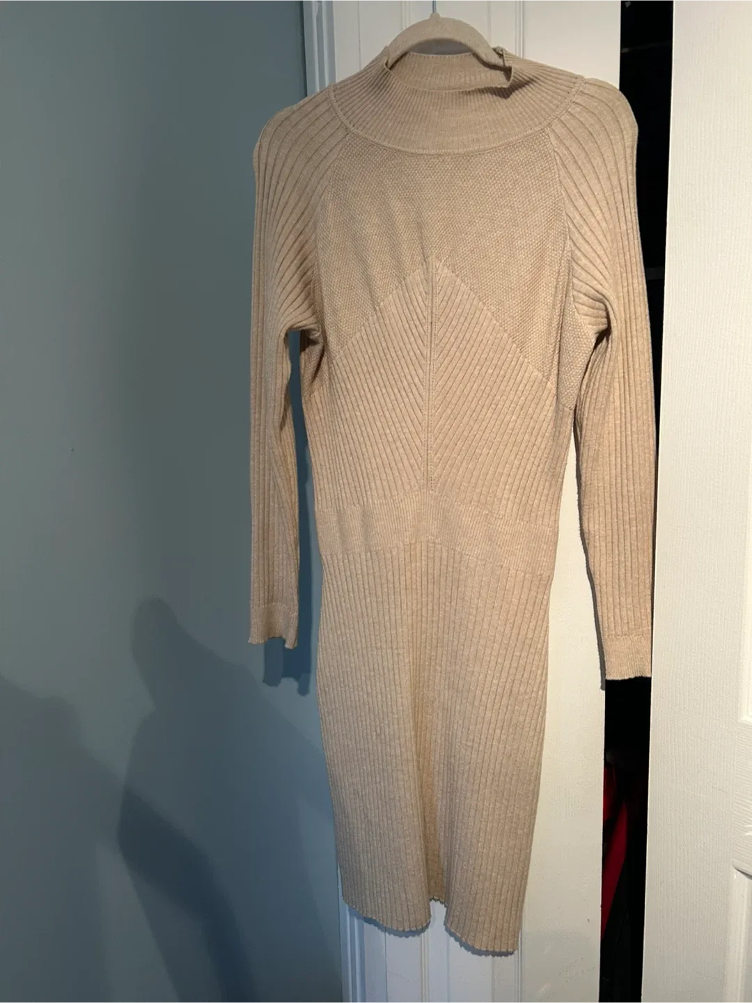 Beige Knit Sweater Dress thumbnail