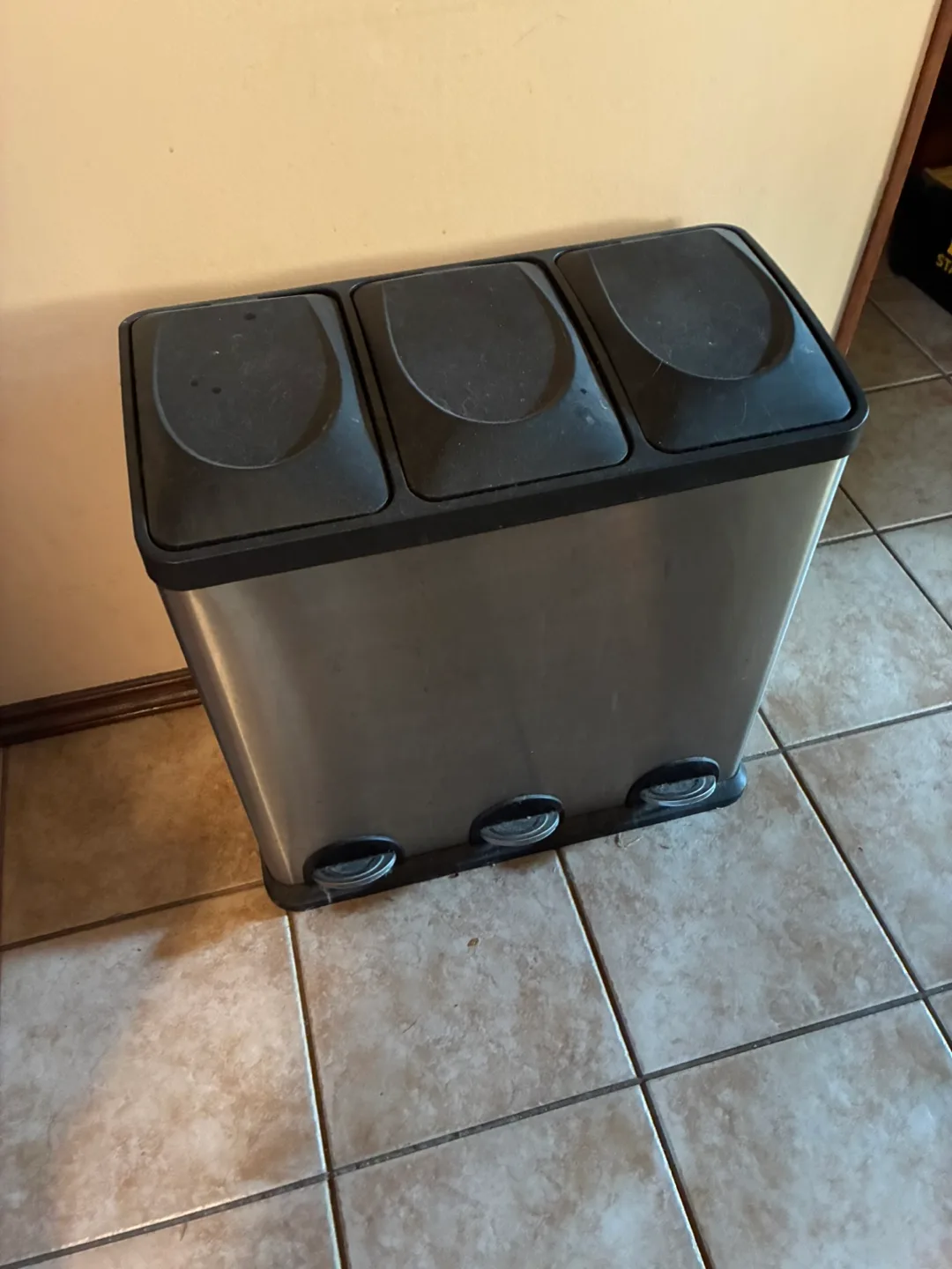 Triple Compartment Recycling Bin thumbnail