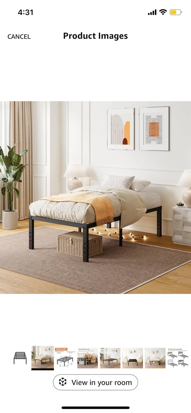 Twin Size Metal Bed Frame + Mattress - photo 3