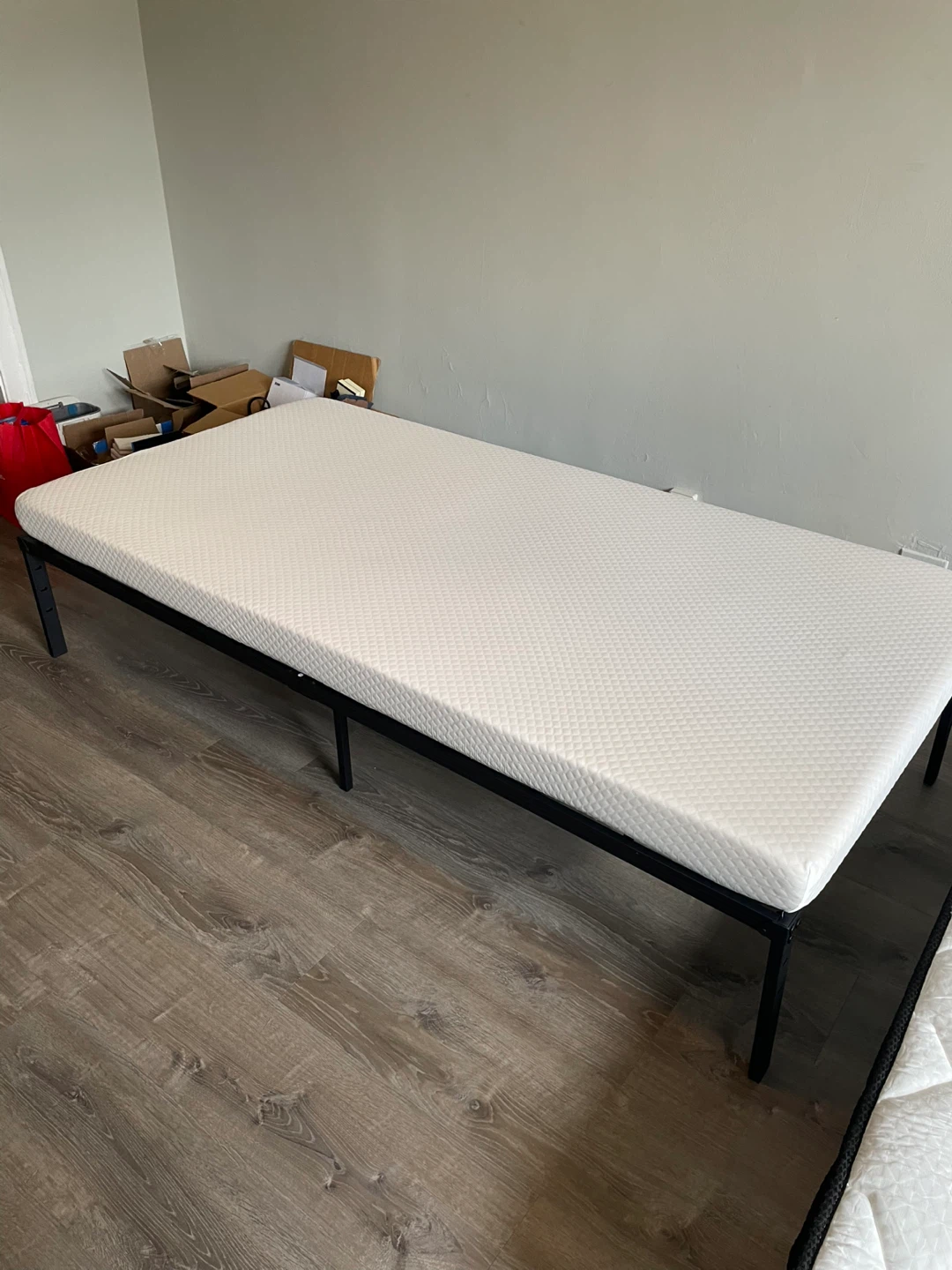 Twin Size Metal Bed Frame + Mattress