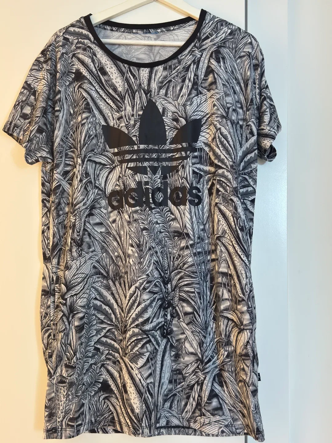 Adidas Black & White Floral T-Shirt skirt thumbnail