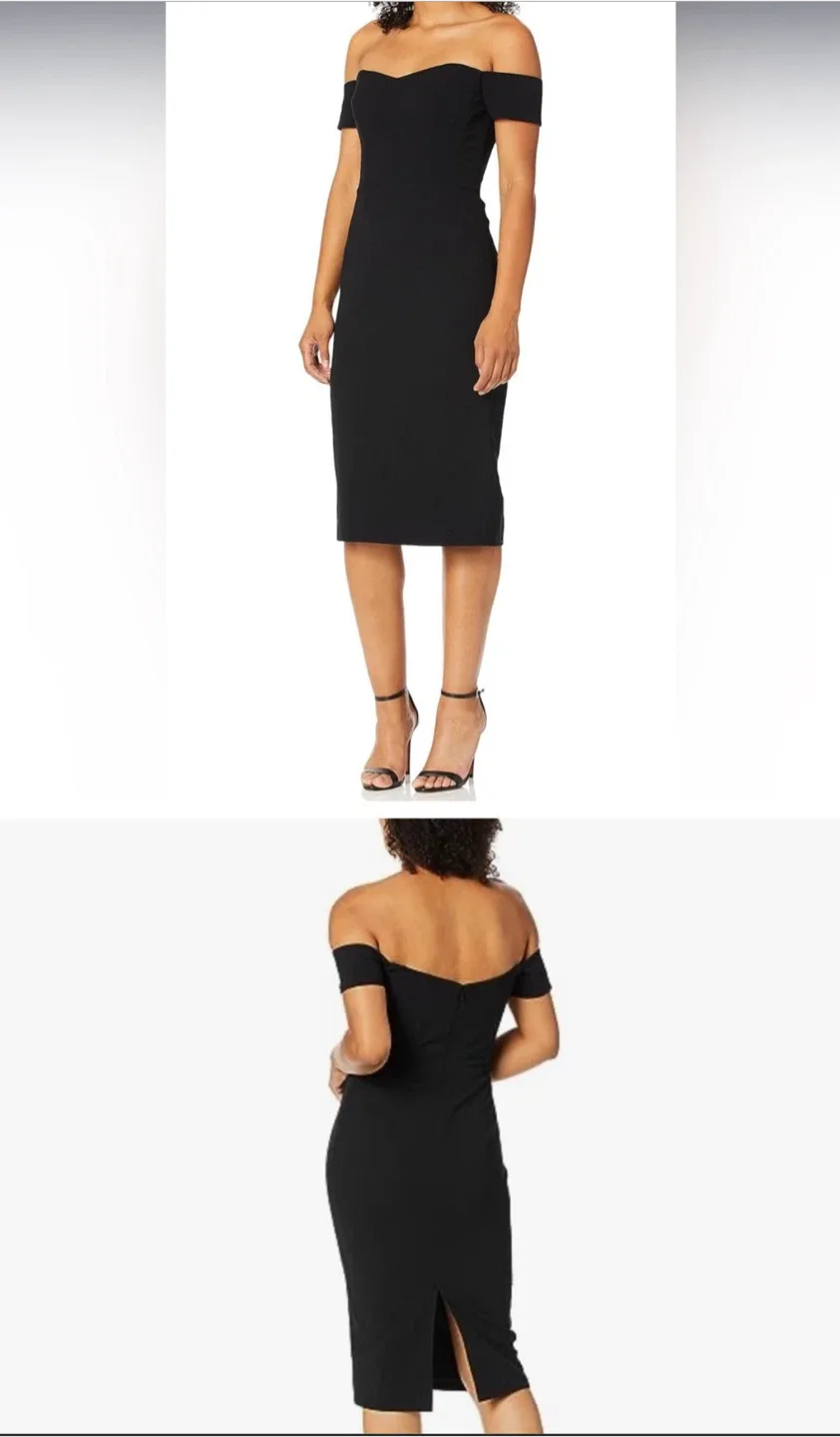Dress the population Black Off-the-Shoulder Dress, Size 6 image indicator(2)