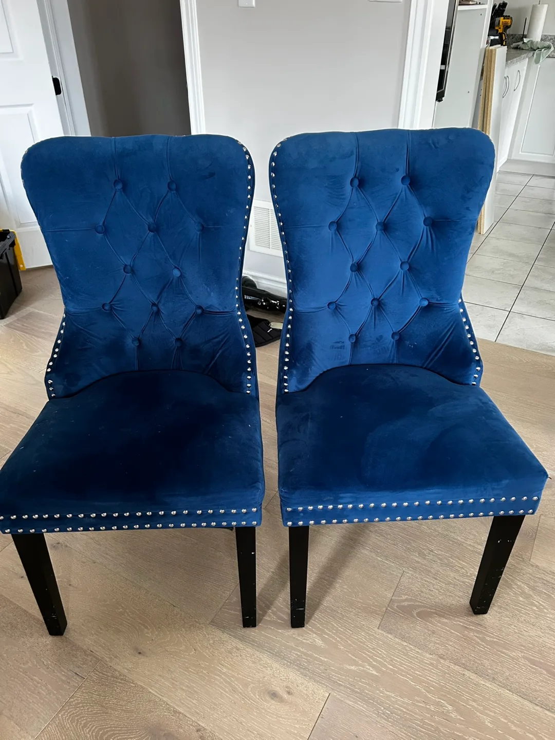 Blue Velvet Dining Chairs - Set of 2 thumbnail
