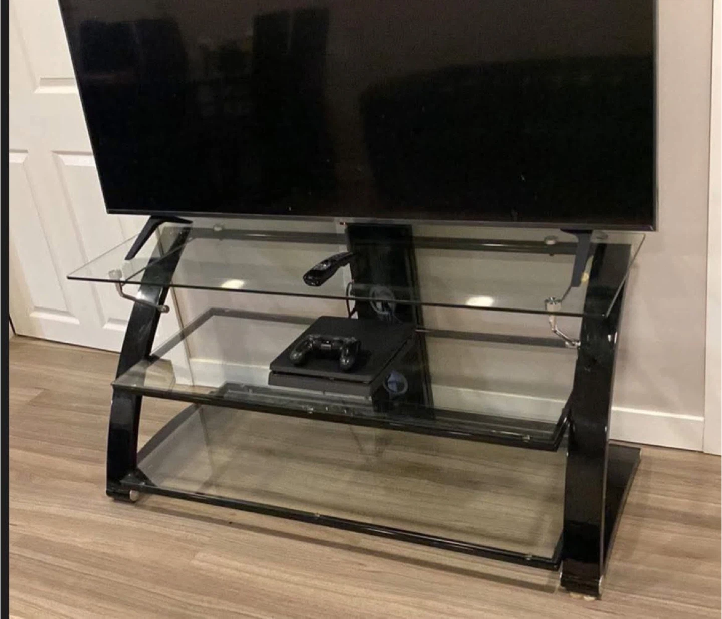 Black Glass TV Stand